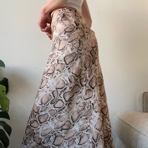 Snake print midi skirt